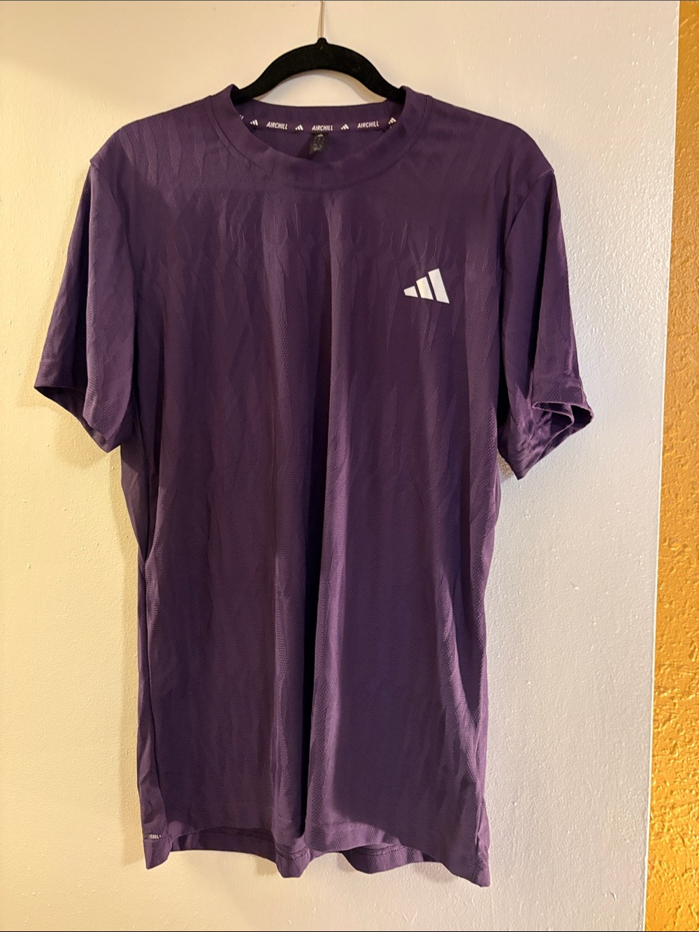 adidas Purple Short Sleeve Athletic Tee with White Logo